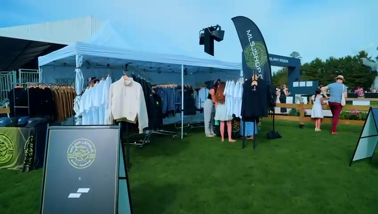 The MLSJ shop tent on the lawn, 2025